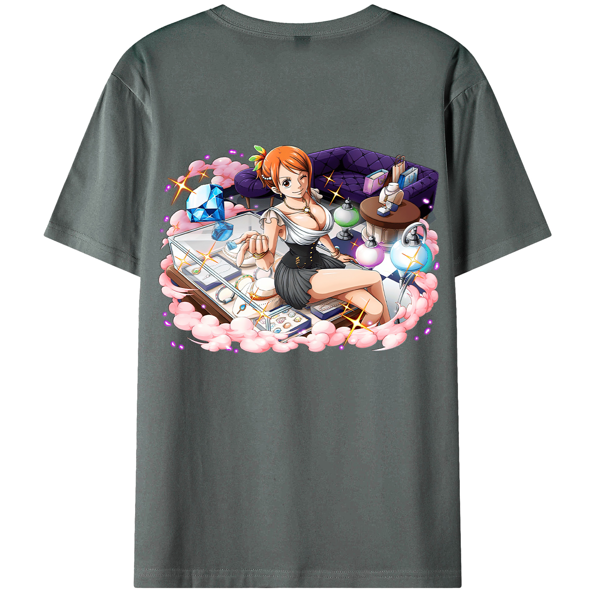 ワンピース ナミ ONE PIECE Nami 綿100％半袖Tシャツ（背面プリント）